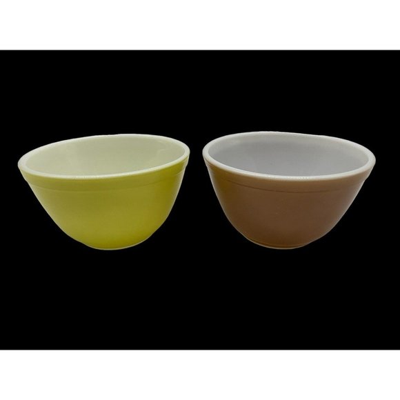 PYREX MCM Nesting Mixing Bowls Harvest 401 B-26 and yellow 401 1.5 QT Vintage - Picture 2 of 16
